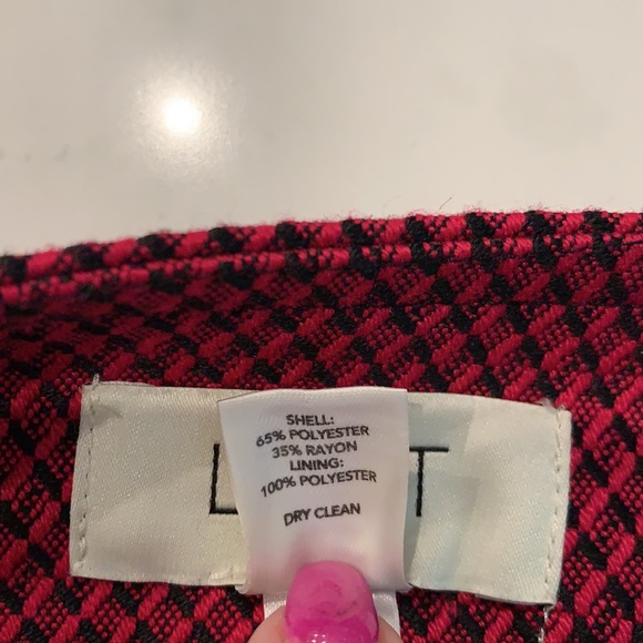 LOFT A-line skirt- magenta & black, lined, 4P. EUC - Picture 6 of 9